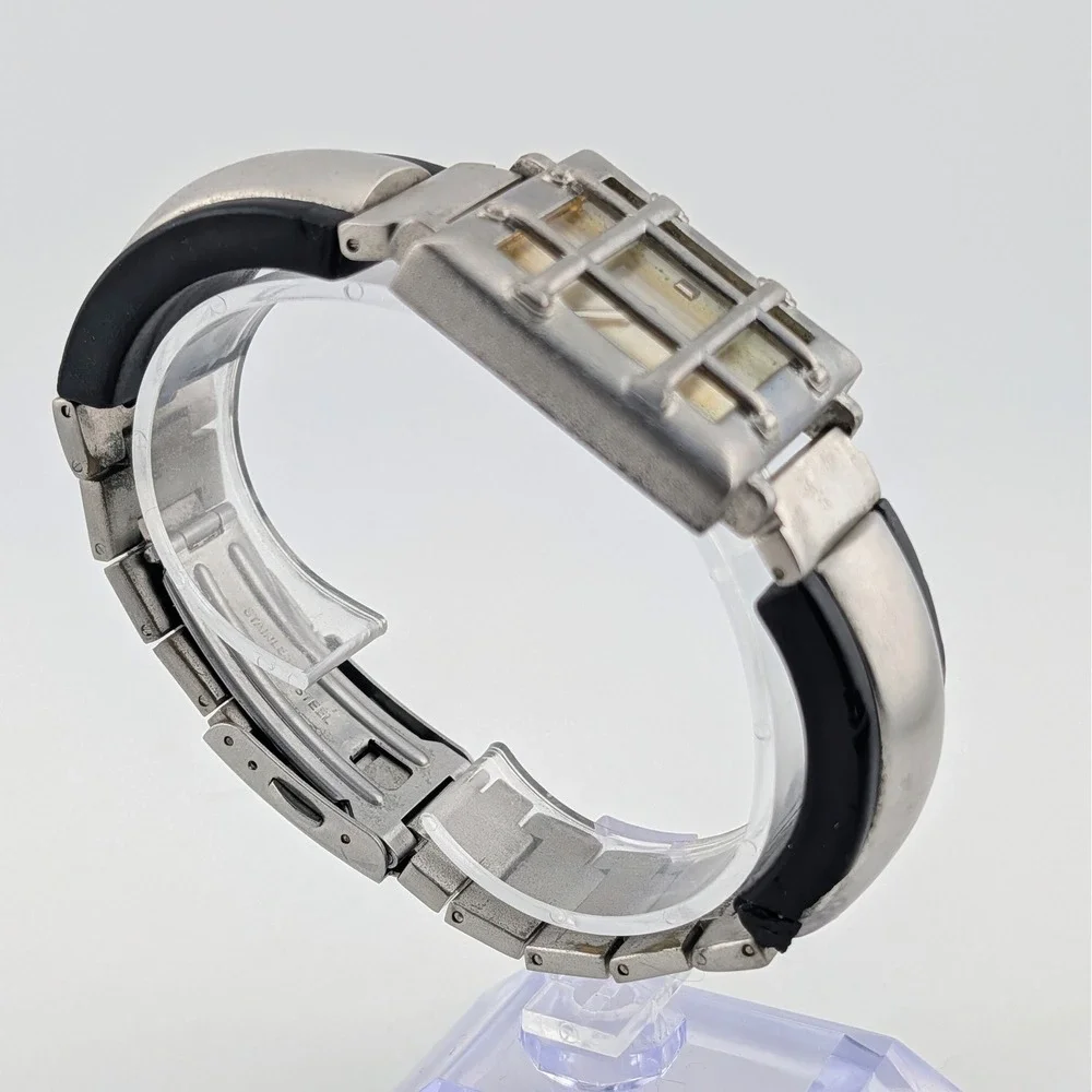 SPACE Y2K Industrial Cyberpunk Cage Dial Chunky Statement Watch 32mm 7.25